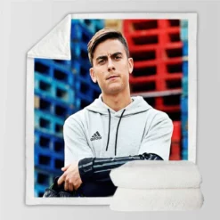 Paulo Dybala encouraging Juve Football Player Sherpa Fleece Blanket