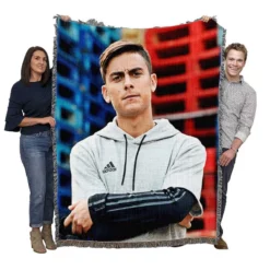 Paulo Dybala encouraging Juve Football Player Woven Blanket