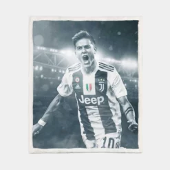 Paulo Dybala euphoric Footballer Player Sherpa Fleece Blanket 1