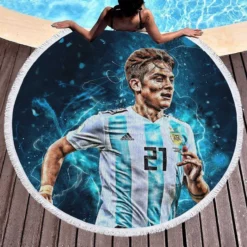 Paulo Dybala fit sports Player Round Beach Towel 1