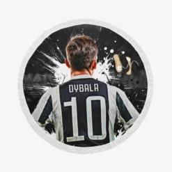 Paulo Dybala flexible Football Player Round Beach Towel