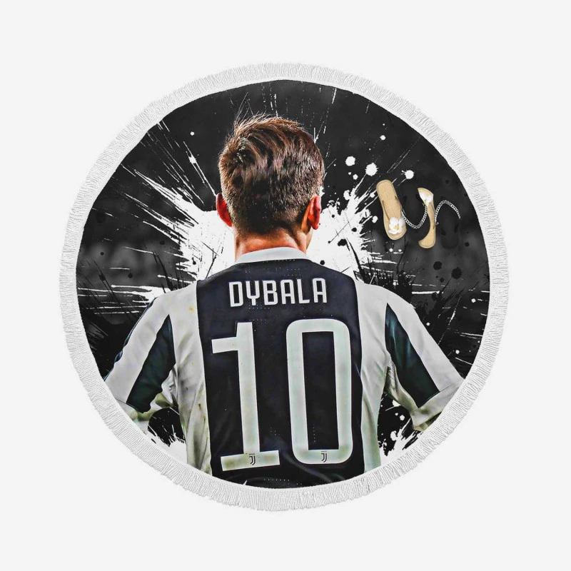 Paulo Dybala flexible Football Player Round Beach Towel