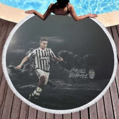 Paulo Dybala gracious Footballer Player Round Beach Towel 1