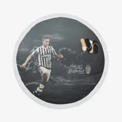 Paulo Dybala gracious Footballer Player Round Beach Towel