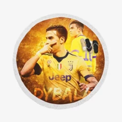 Paulo Dybala hardworking sports Player Round Beach Towel