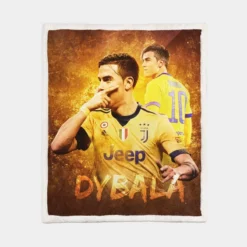 Paulo Dybala hardworking sports Player Sherpa Fleece Blanket 1