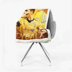 Paulo Dybala hardworking sports Player Sherpa Fleece Blanket 2