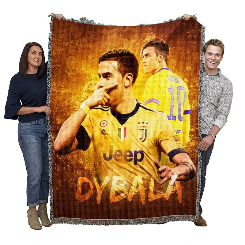 Paulo Dybala hardworking sports Player Woven Blanket