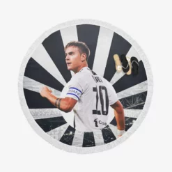 Paulo Dybala sportive Football Player Round Beach Towel