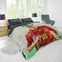 Pedri Energetic Spanish Football Player Duvet Cover 1