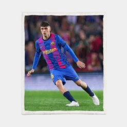 Pedri Exciting Barcelona Football Player Sherpa Fleece Blanket 1