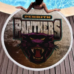 Penrith Panthers Popular Australian Rugby Club Round Beach Towel 1