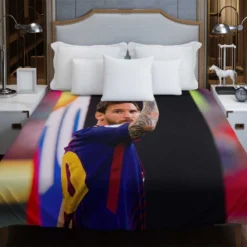 Persistent Barca Soccer Player Lionel Messi Duvet Cover