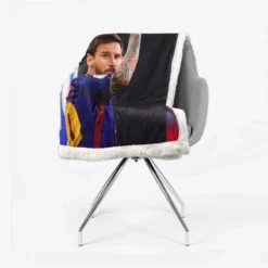 Persistent Barca Soccer Player Lionel Messi Sherpa Fleece Blanket 2