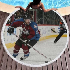 Peter Forsberg Excellent NHL Hockey Player Round Beach Towel 1
