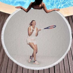 Petra Kvitova Czech Professional Tennis Player Round Beach Towel 1