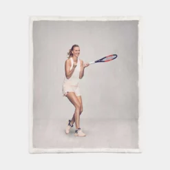 Petra Kvitova Czech Professional Tennis Player Sherpa Fleece Blanket 1