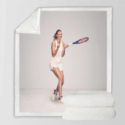 Petra Kvitova Czech Professional Tennis Player Sherpa Fleece Blanket