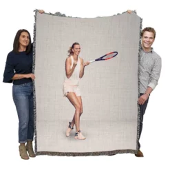 Petra Kvitova Czech Professional Tennis Player Woven Blanket