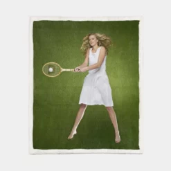 Petra Kvitova Excellent Tennis Player Sherpa Fleece Blanket 1