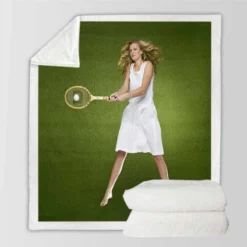 Petra Kvitova Excellent Tennis Player Sherpa Fleece Blanket