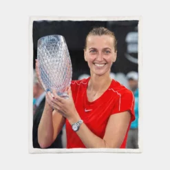 Petra Kvitova Powerful Tennis Player Sherpa Fleece Blanket 1
