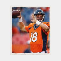 Peyton Manning American Football Quarterback Sherpa Fleece Blanket 1