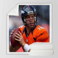 Peyton Manning Energetic NFL Football Player Sherpa Fleece Blanket