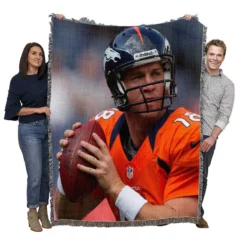 Peyton Manning Energetic NFL Football Player Woven Blanket