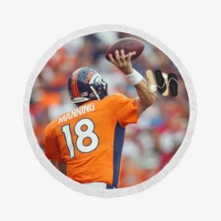 Peyton Manning Exciting NFL Football Player Round Beach Towel