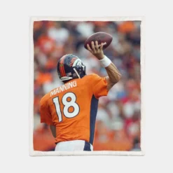 Peyton Manning Exciting NFL Football Player Sherpa Fleece Blanket 1