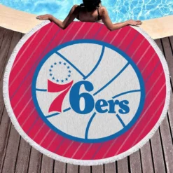 Philadelphia 76ers American Professional Basketball Team Round Beach Towel 1