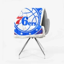 Philadelphia 76ers Awarded NBA Basketball Team Sherpa Fleece Blanket 2