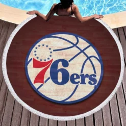 Philadelphia 76ers Excellent NBA Basketball Team Round Beach Towel 1