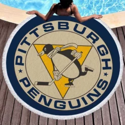 Pittsburgh Penguins NHL hockey Round Beach Towel 1