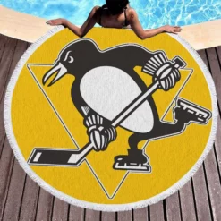 Pittsburgh Penguins Popular NHL Club Round Beach Towel 1