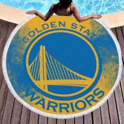 Popular American Basketball team Golden State Warriors Round Beach Towel 1