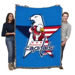 Popular American Hockey Team Washington Capitals Woven Blanket
