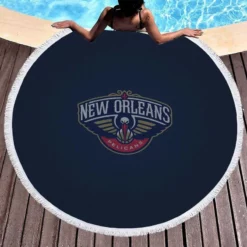 Popular American NBA Club New Orleans Pelicans Round Beach Towel 1