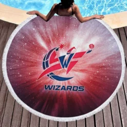 Popular American NBA Team Washington Wizards Round Beach Towel 1