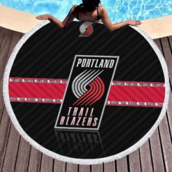 Popular Basketball Club Portland Trail Blazers Round Beach Towel 1