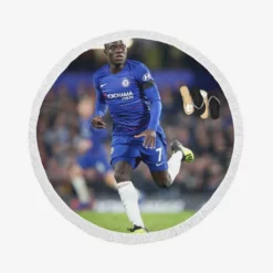 Popular Chelsea Football Player N Golo Kante Round Beach Towel