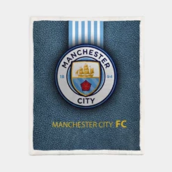 Popular England Soccer Club Manchester City Logo Sherpa Fleece Blanket 1