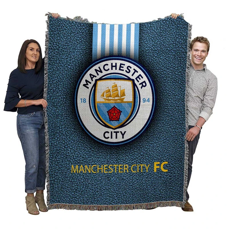 Popular England Soccer Club Manchester City Logo Woven Blanket