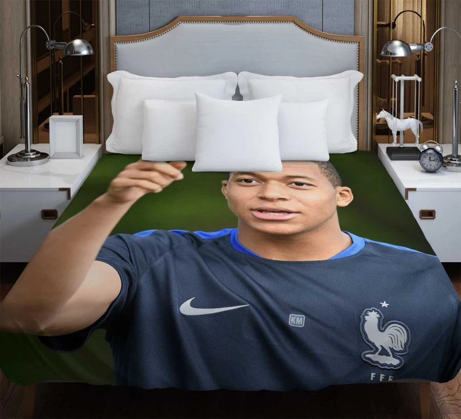 Popular Football Player Kylian Mbappe Duvet Cover