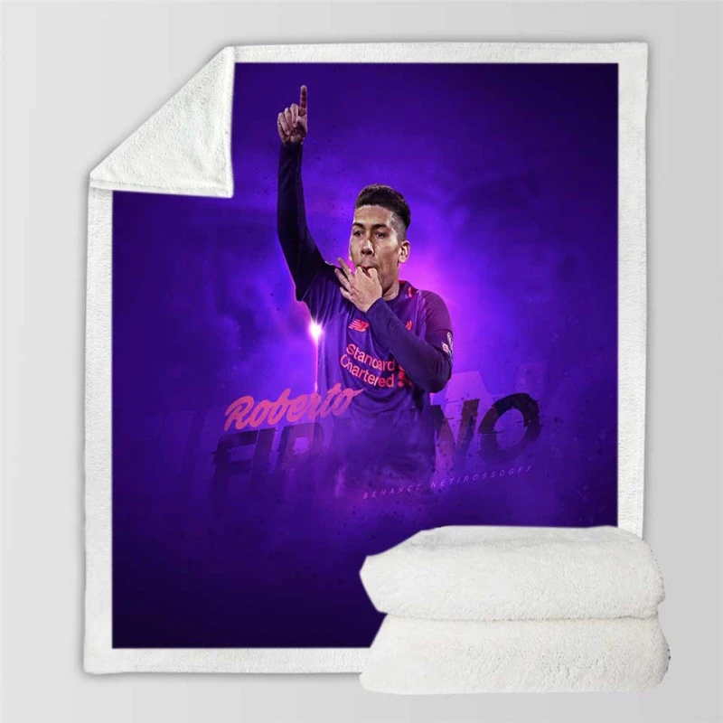 Popular Football Player Roberto Firmino Sherpa Fleece Blanket