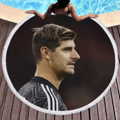 Popular Football Thibaut Courtois Round Beach Towel 1