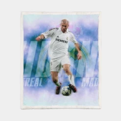 Popular Footballer Zinedine Zidane Sherpa Fleece Blanket 1