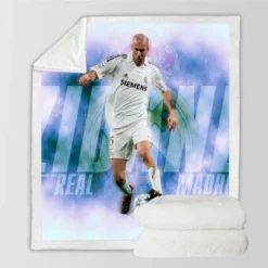 Popular Footballer Zinedine Zidane Sherpa Fleece Blanket