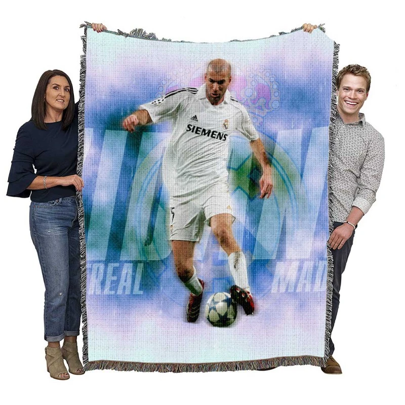 Popular Footballer Zinedine Zidane Woven Blanket